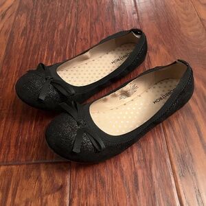 Nordstrom girls black glitter flats